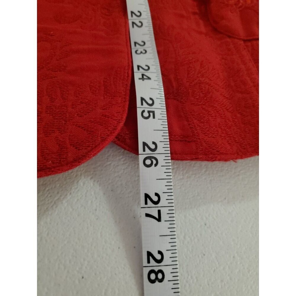 Coldwater Creek Blazer Jacket Womens 10 Red Button Up Lined Embroidered Jacquard - Picture 16 of 16